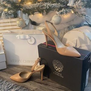 Nude Vince Camuto Slingback Heels